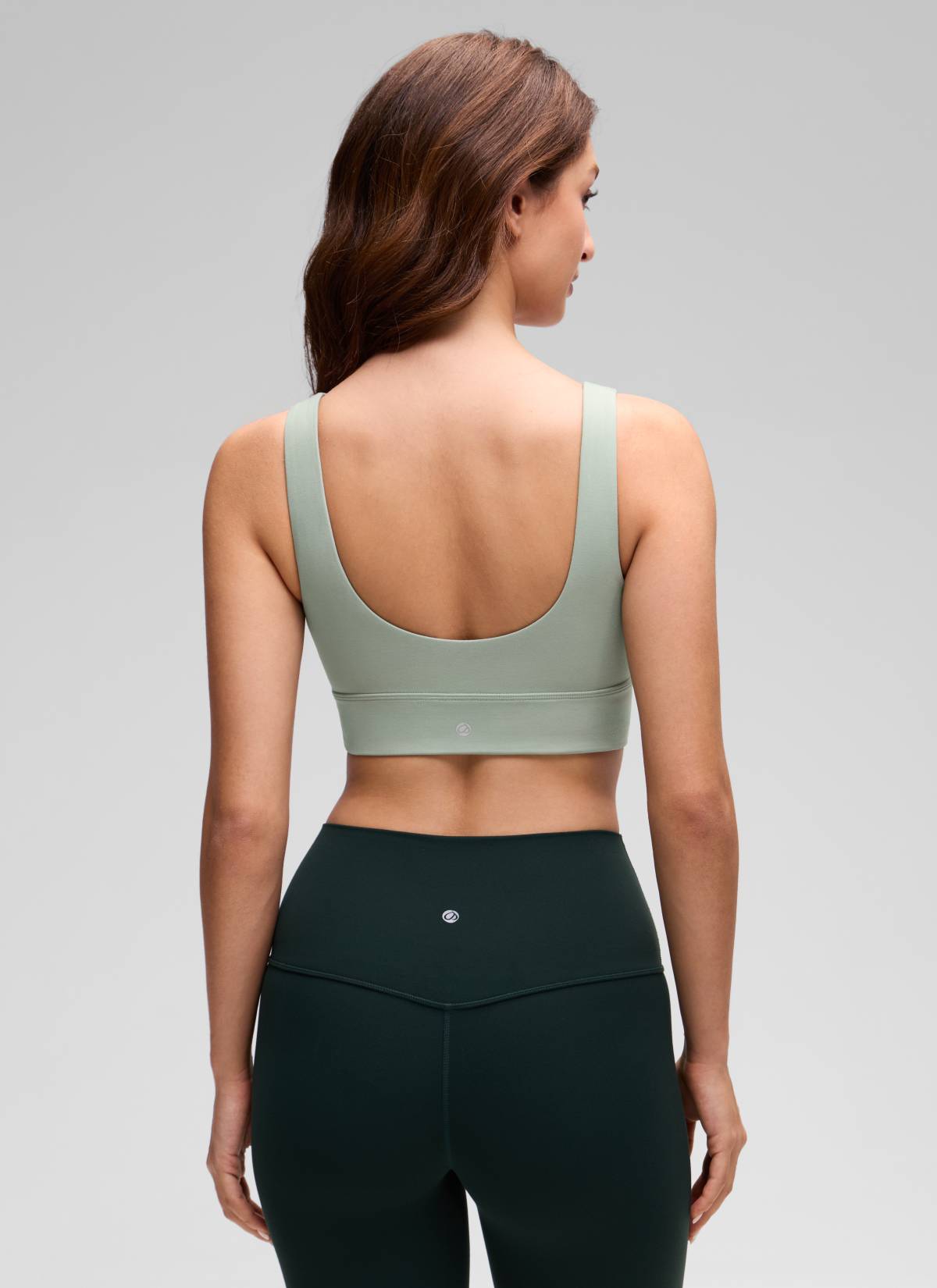 CRZ YOGA Women's Yoga Low Support Butterluxe Sport Bra U Back Longline Green Palm Court