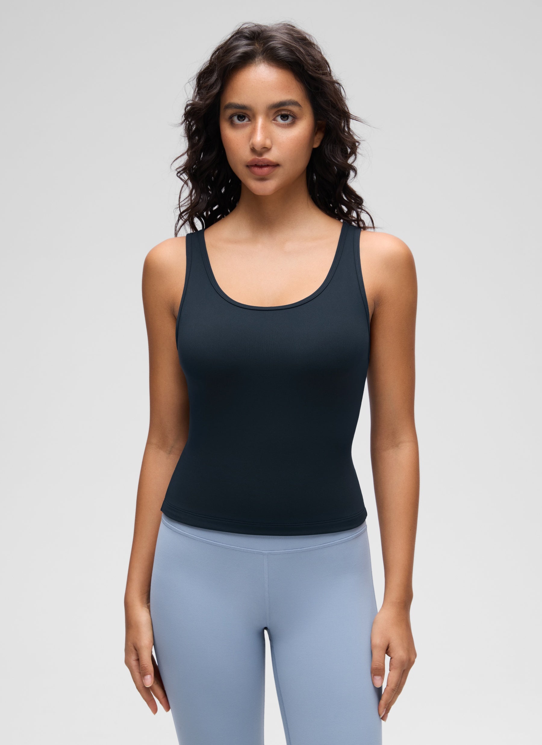 CRZ YOGA Women's Yoga Butterluxe Tight Fit Tank Tops Racerback True Navy