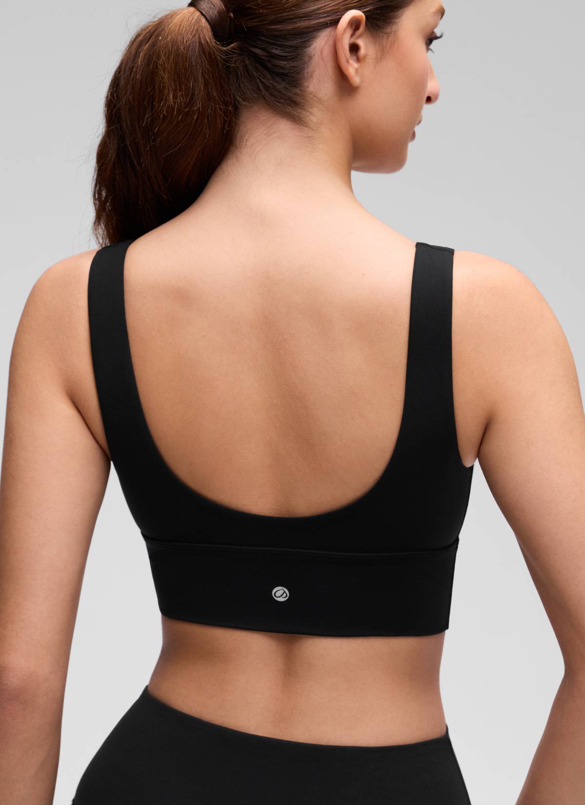 CRZ YOGA Women's Light Support Butterluxe Yoga Bra Longline U back V Neck Black