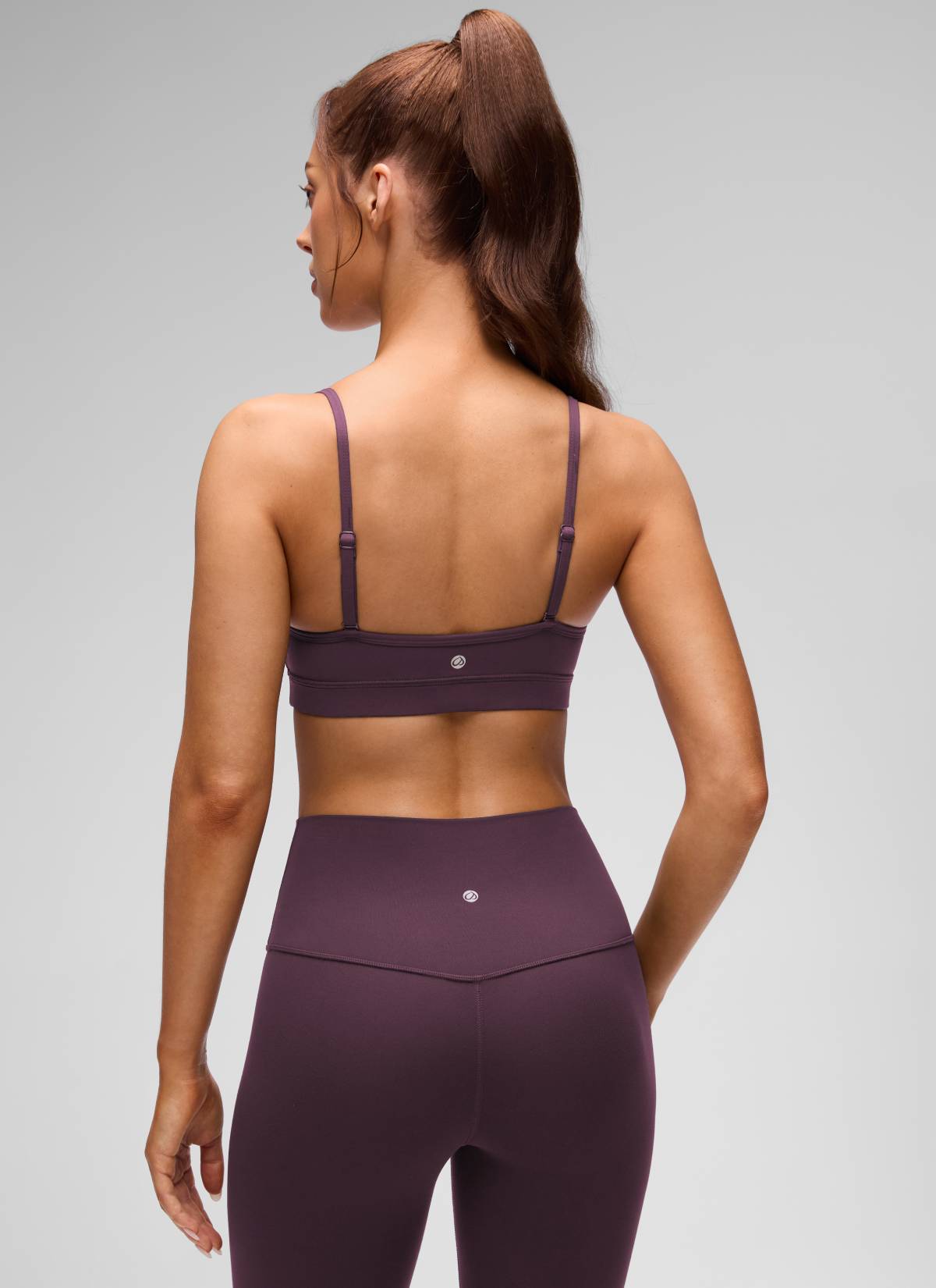 CRZ YOGA Butterluxe Womens V Neck Camisole Yoga Padded Sports Bra Grape Thistle Purple