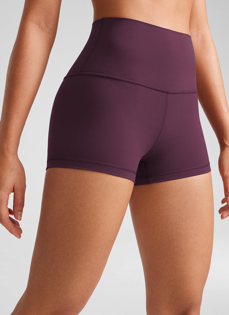CRZ YOGA 여성용 요가 하이라이즈 부티 Butterluxe 바이커 쇼츠 6cm 딥 퍼플