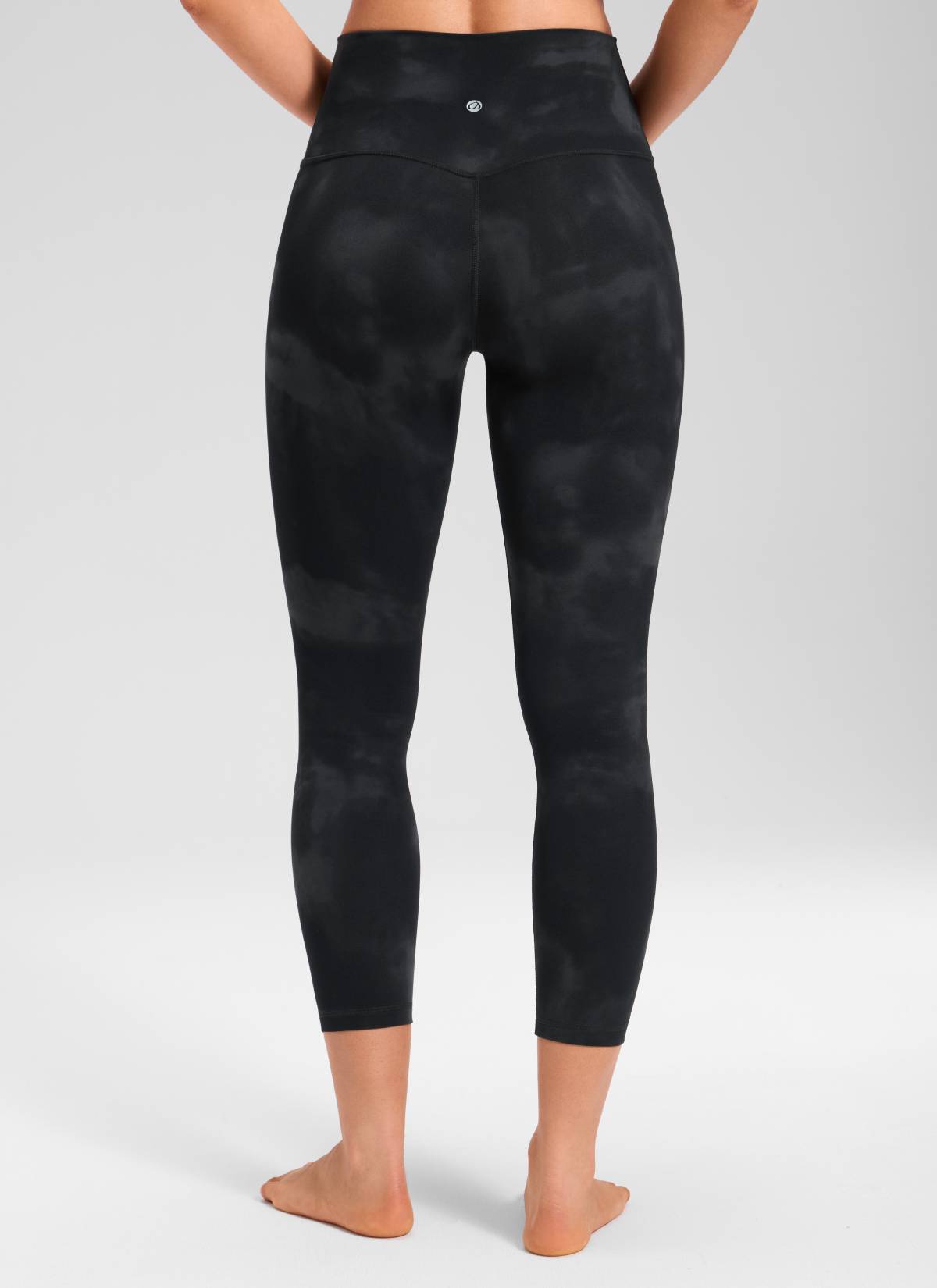 CRZ YOGA Women's Yoga Lounge High Rise Butterluxe Yoga Leggings 23'' Black Tie Dye Flowers