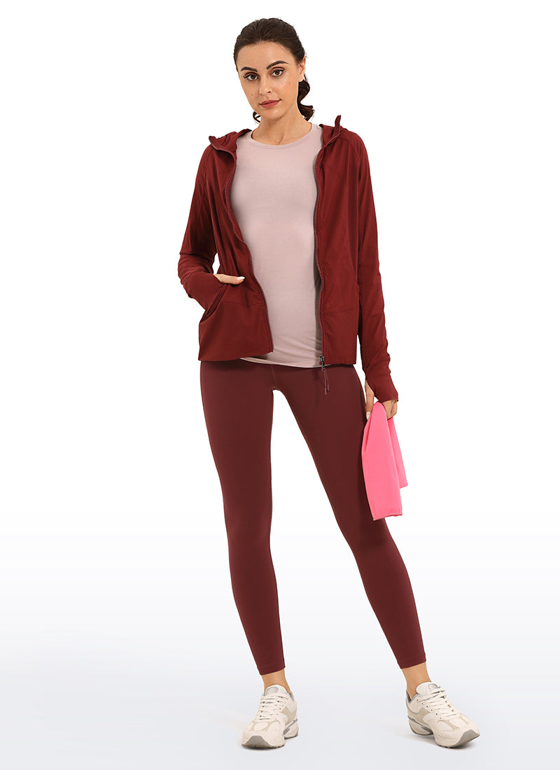 CRZ YOGA 여성용 요가 라운지 하이웨이스트 Butterluxe 포켓 레깅스 25인치 Noctilucence 레드