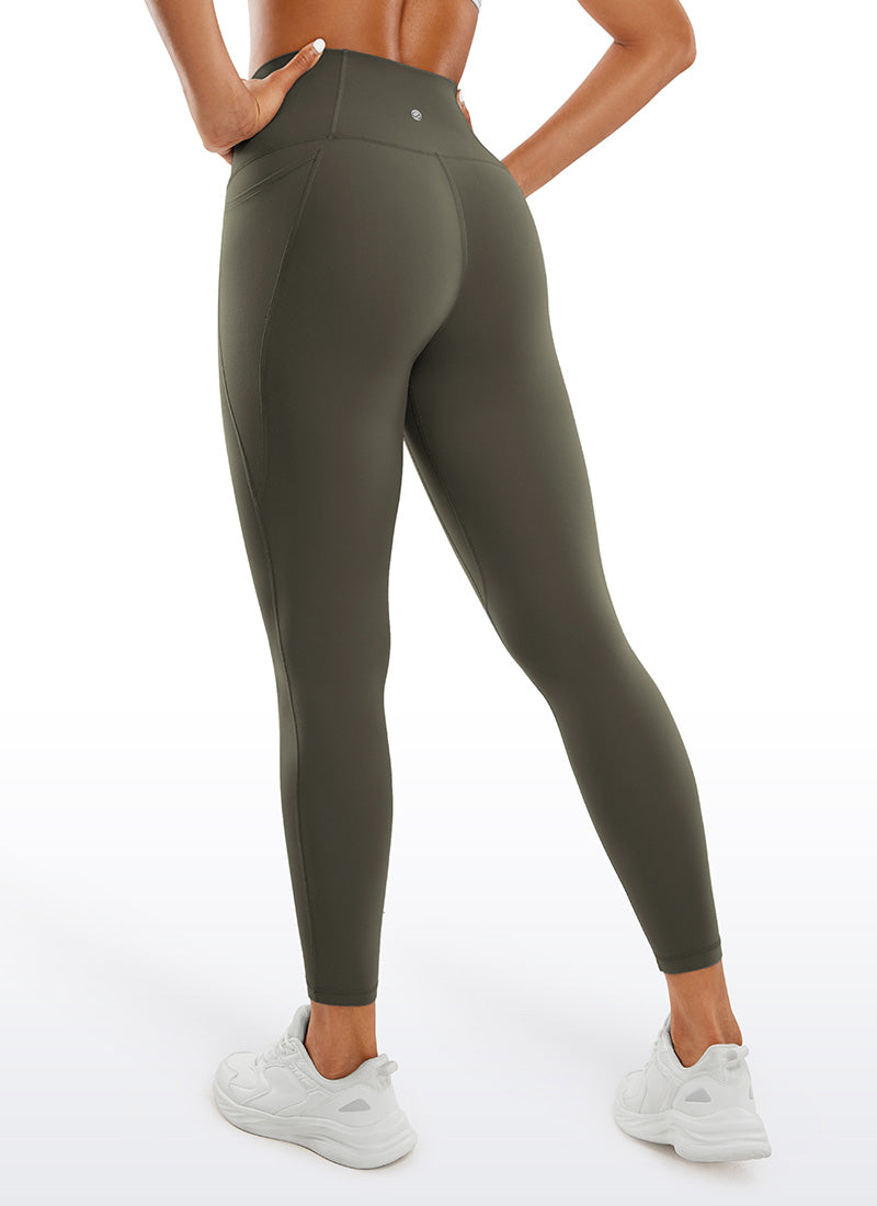 CRZ YOGA Women's Yoga Lounge High Rise Butterluxe Pocket Leggings 25'' Light Army Green