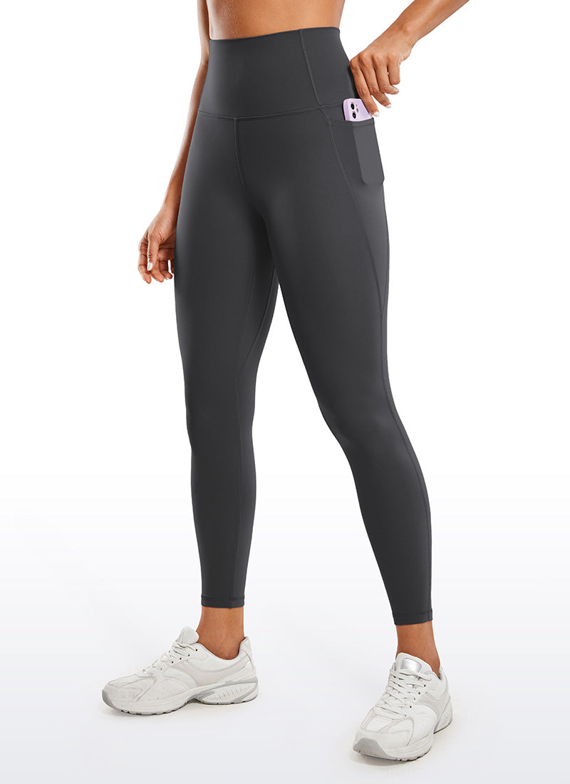 CRZ YOGA Women's Yoga Lounge High Rise Butterluxe Pocket Leggings 25'' Mysterious Grey