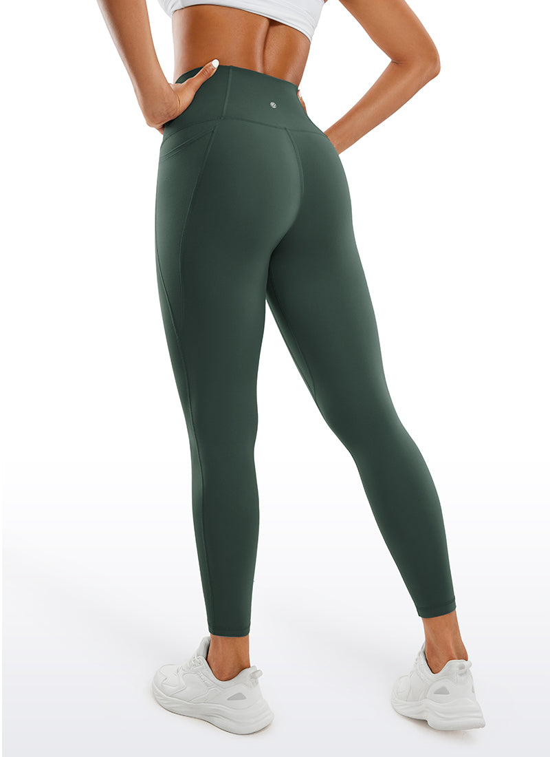 CRZ YOGA 여성용 요가 라운지 하이라이즈 Butterluxe 포켓 레깅스 64cm 다크 포레스트 그린