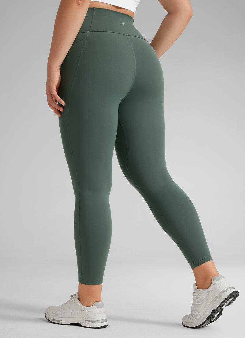 CRZ YOGA 여성용 요가 라운지 하이라이즈 Butterluxe 포켓 레깅스 64cm 다크 포레스트 그린