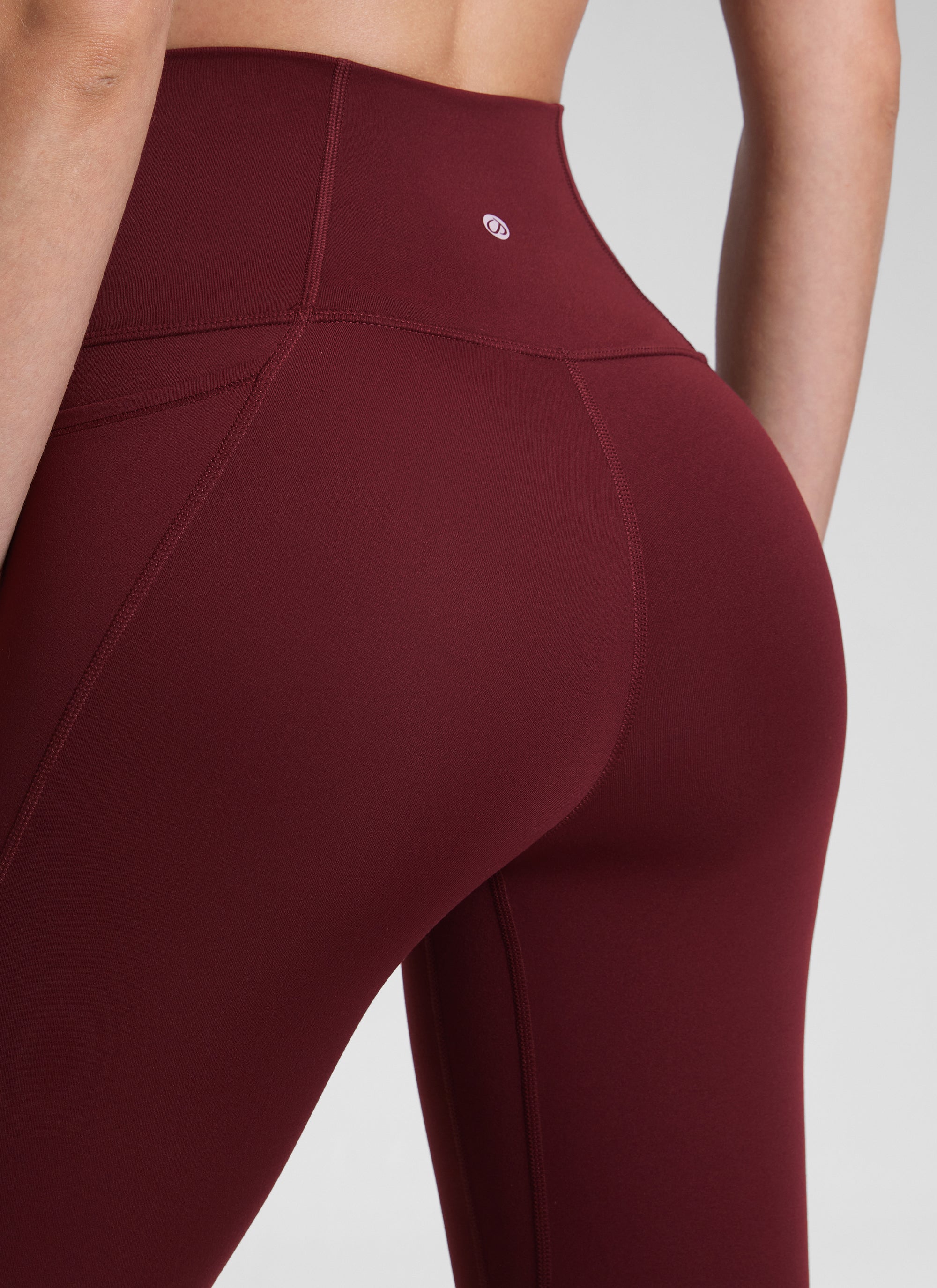 CRZ YOGA 여성용 요가 라운지 하이라이즈 Butterluxe 포켓 레깅스 64cm 레드 메를로