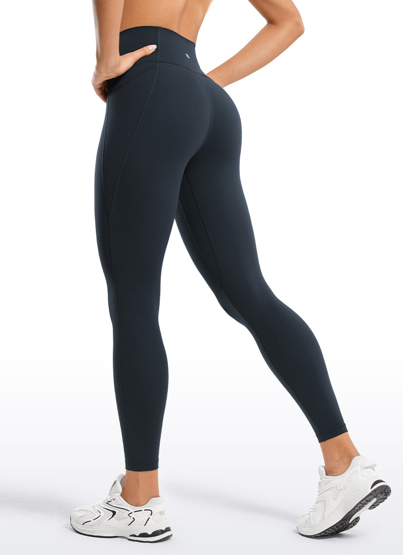 CRZ YOGA 여성용 요가 라운지 하이라이즈 Butterluxe 포켓 레깅스 64cm 트루 네이비
