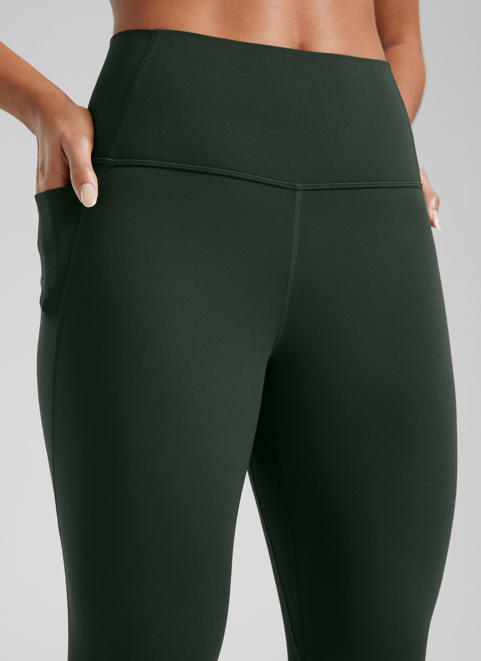 CRZ YOGA 여성용 요가 라운지 하이라이즈 Butterluxe 포켓 레깅스 64cm 레전드 그린