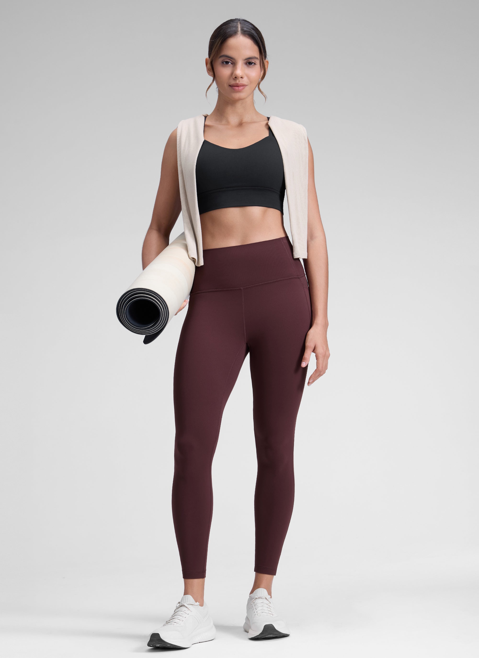 CRZ YOGA 여성용 요가 라운지 하이라이즈 Butterluxe 포켓 레깅스 64cm 라이프 플럼