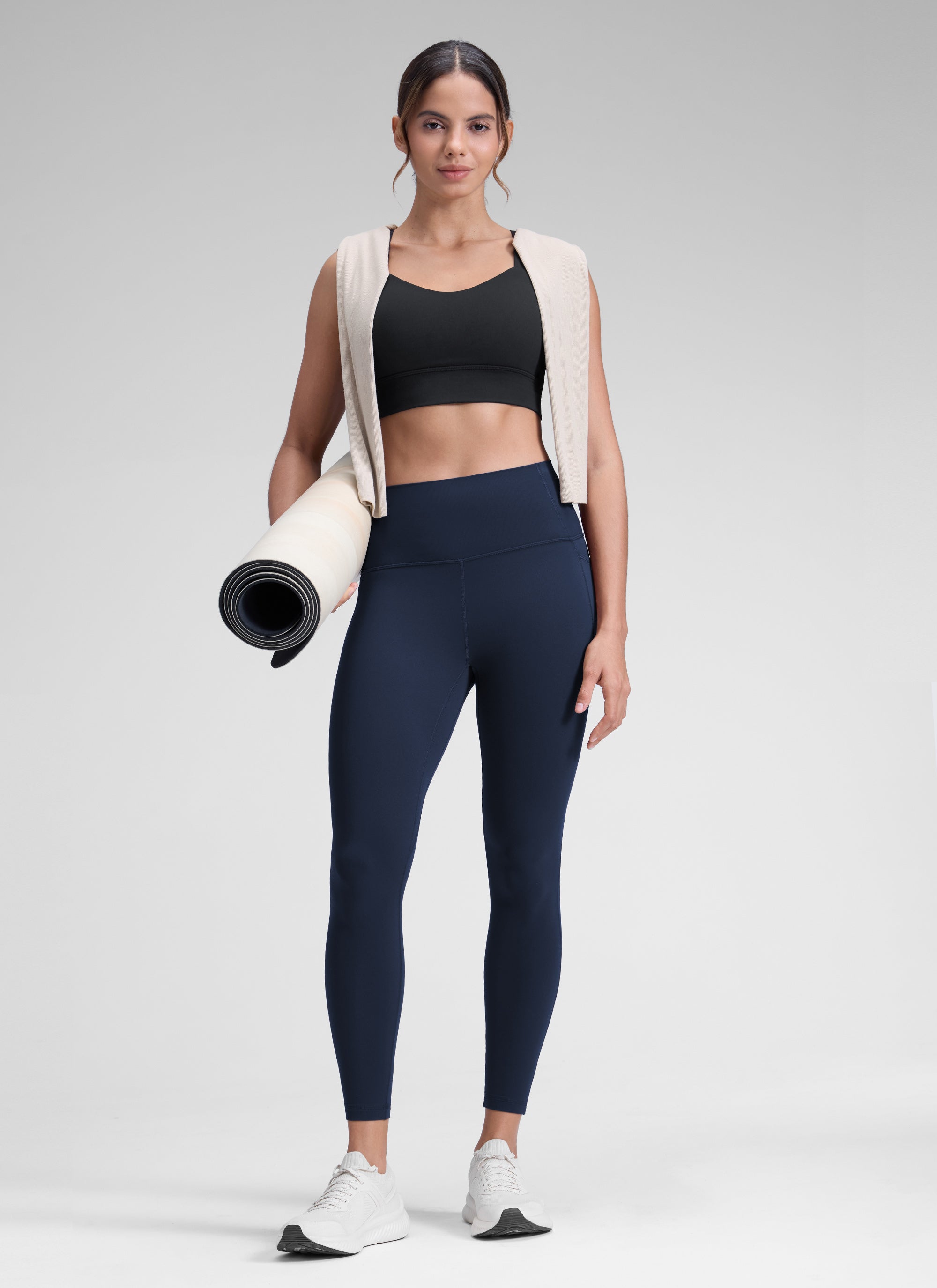 CRZ YOGA 여성용 요가 라운지 하이라이즈 Butterluxe 포켓 레깅스 64cm 퓨처 네이비