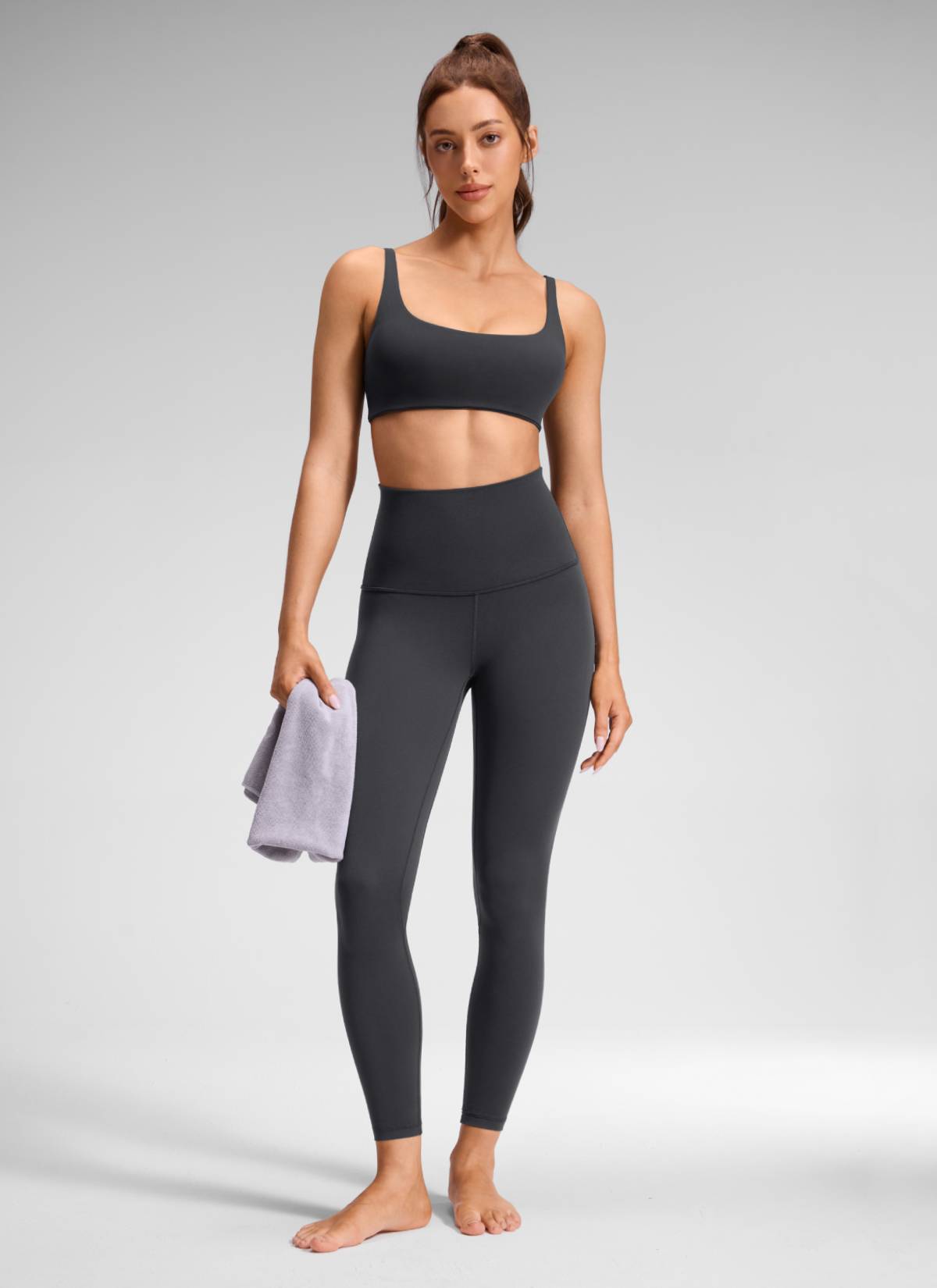 CRZ YOGA 여성용 라운지 슈퍼 하이 라이즈 Butterluxe 요가 레깅스 64cm 머스테리어스 그레이