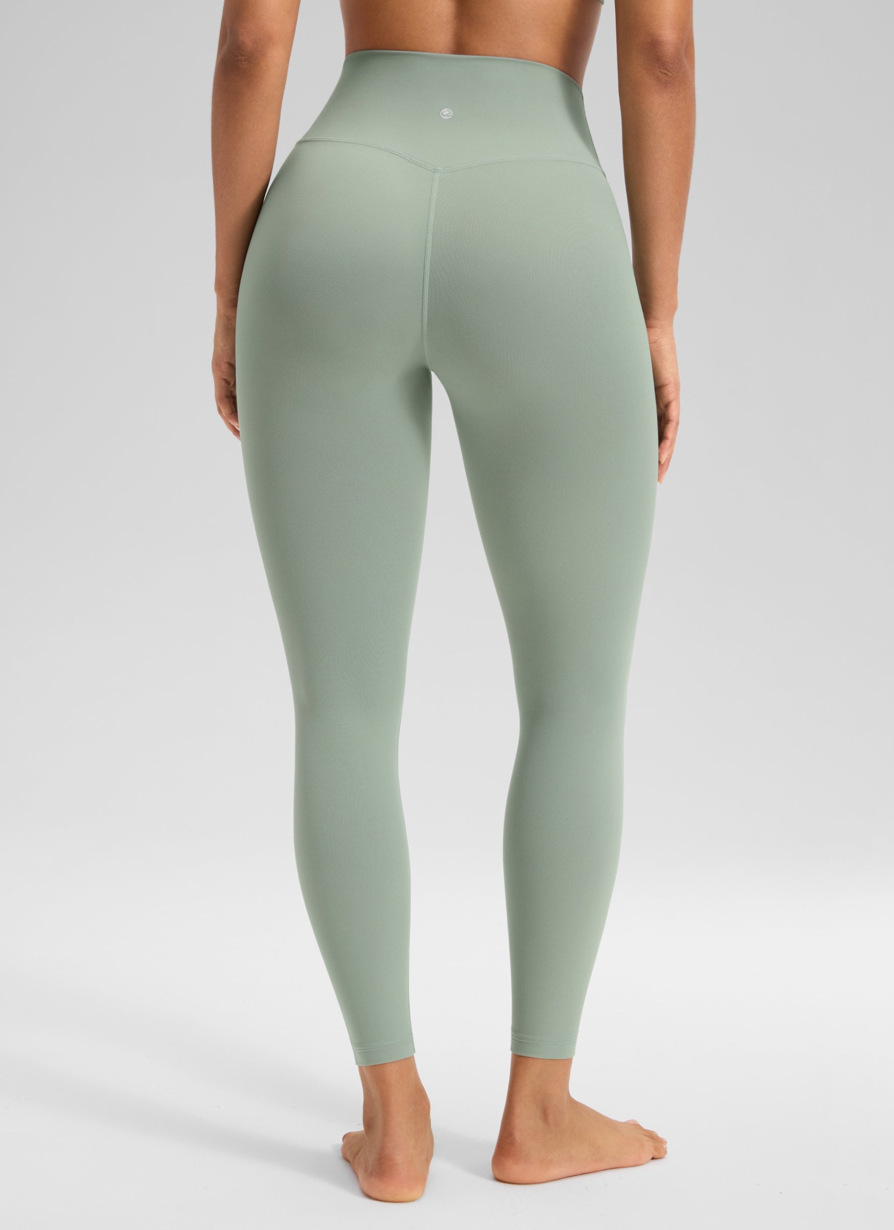 CRZ YOGA Women's High Rise Butterluxe Yoga Leggings 25'' V Cross Waist Green Palm Court