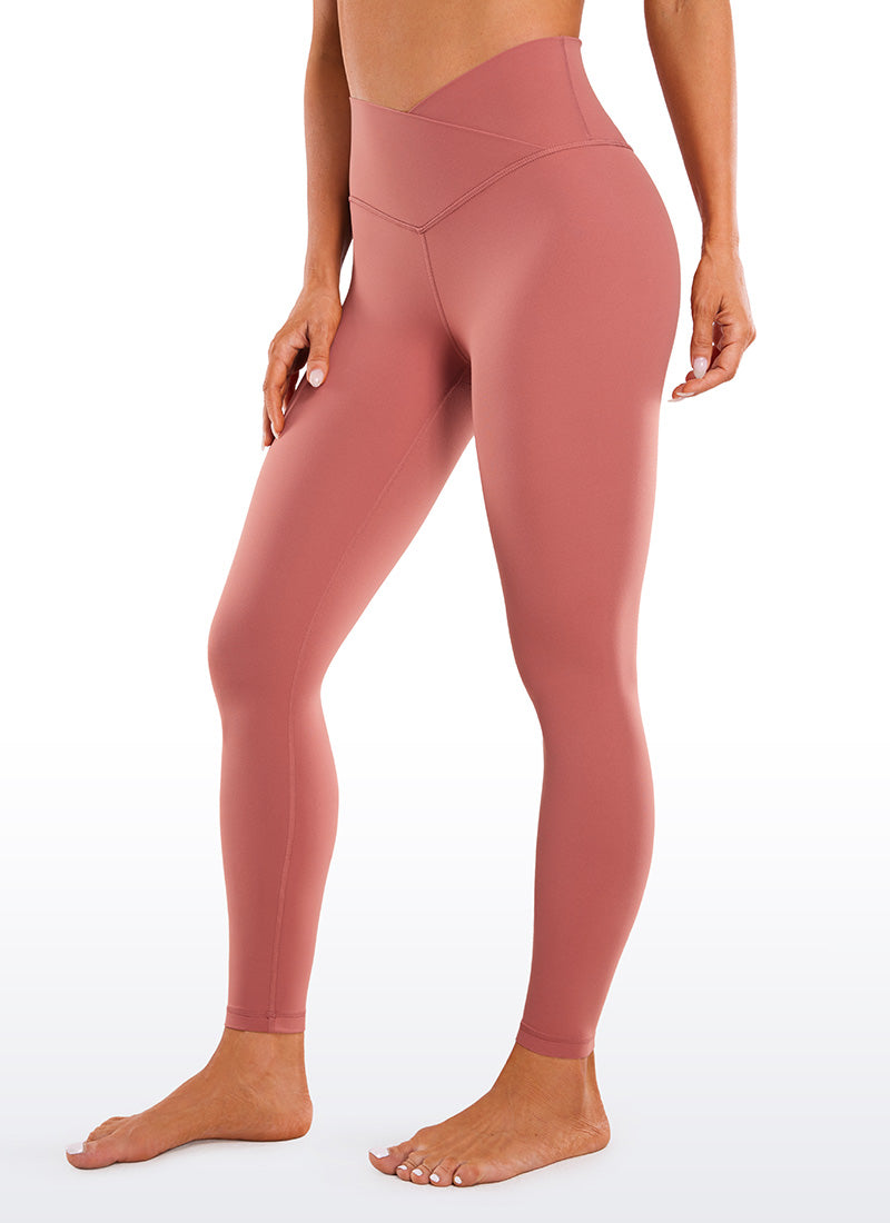 CRZ YOGA 여성용 하이라이즈 Butterluxe 요가 레깅스 71cm 브이 크로스 웨이스트 브라이어 로즈