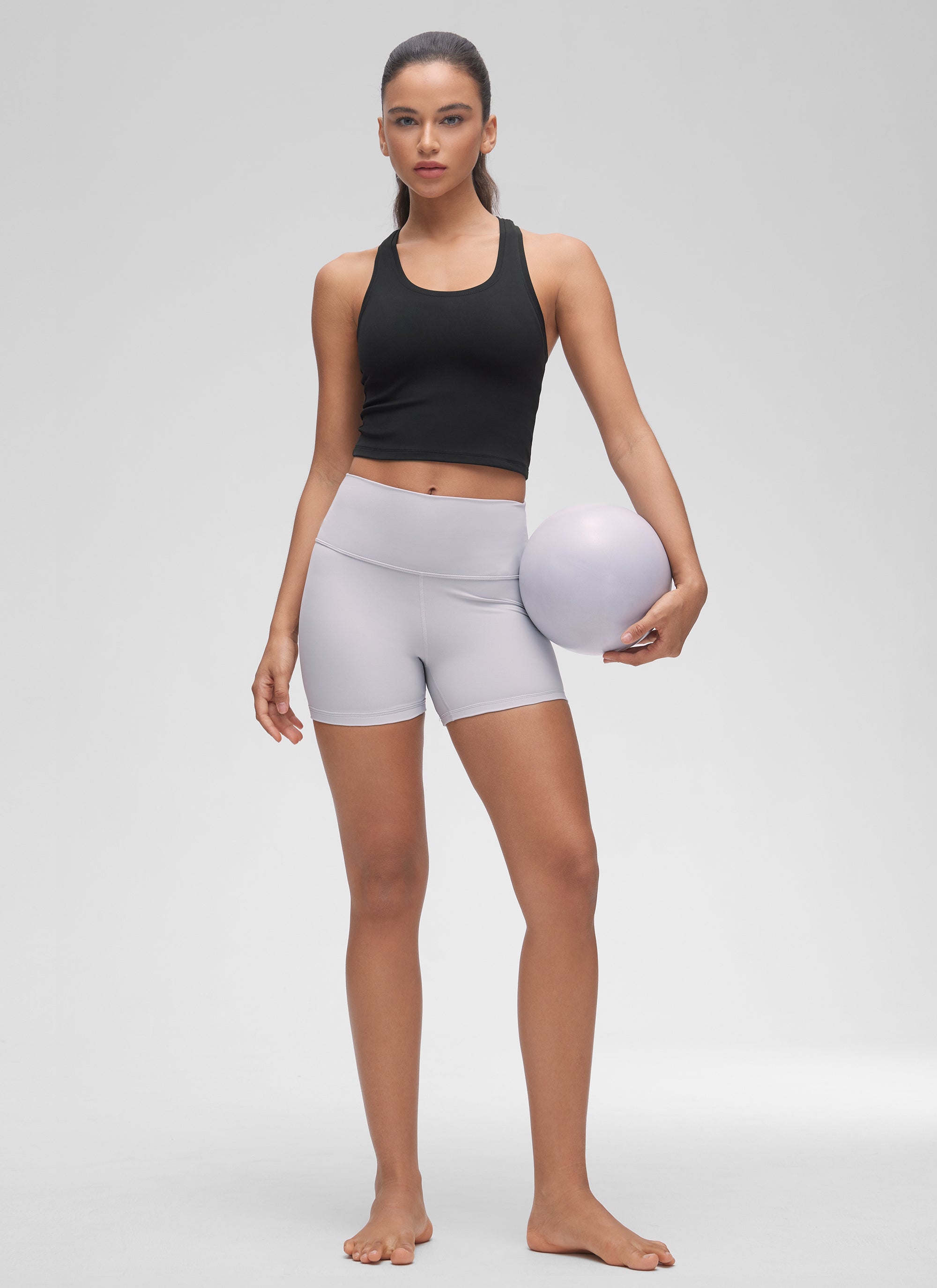 CRZ YOGA 여성용 Butterluxe 스쿱넥 레이서백 크롭 라운지 요가 탱크 블랙