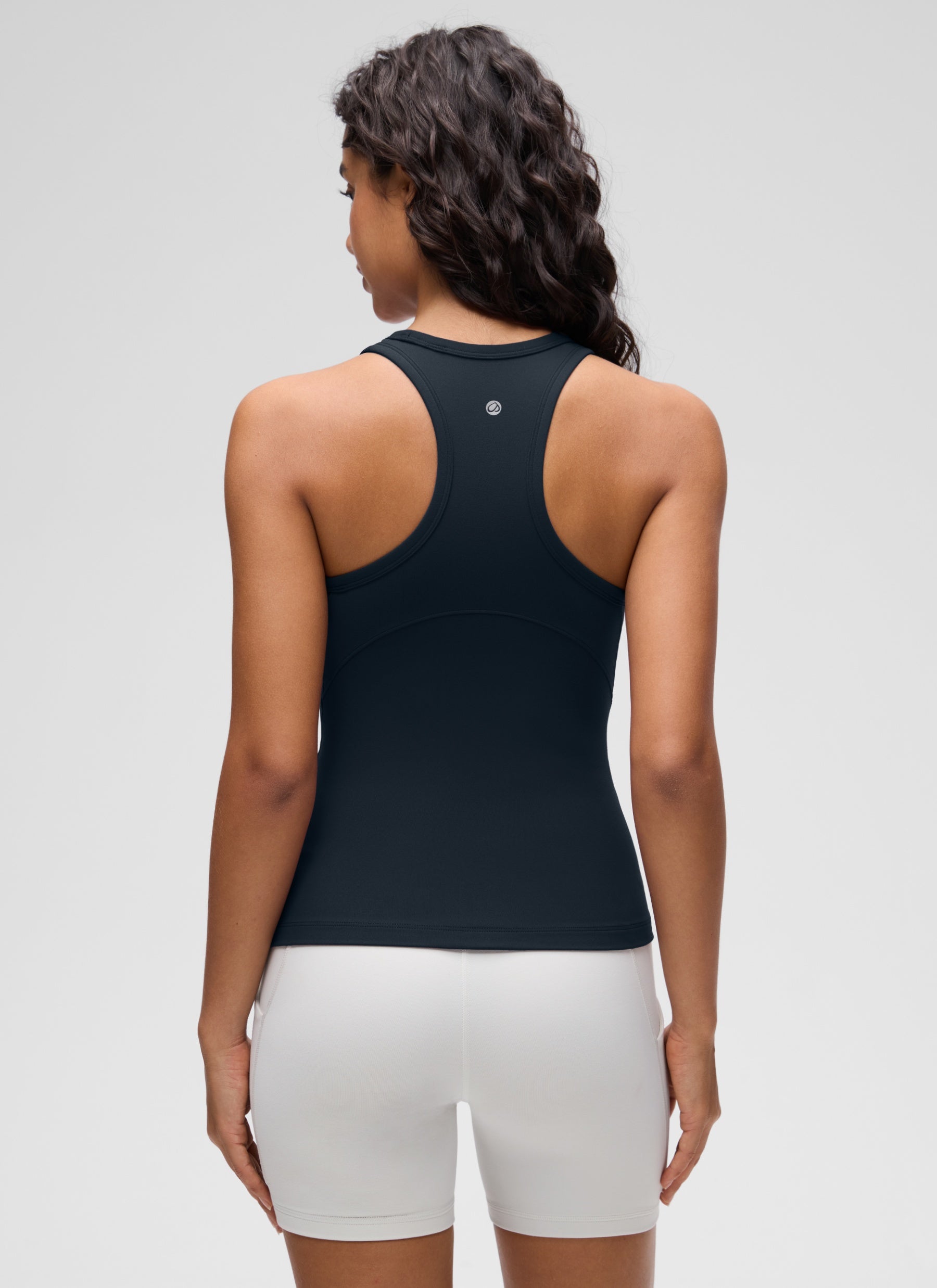 CRZ YOGA Women's Yoga Tight Fit Tops Butterluxe Tank Top High Neck True Navy