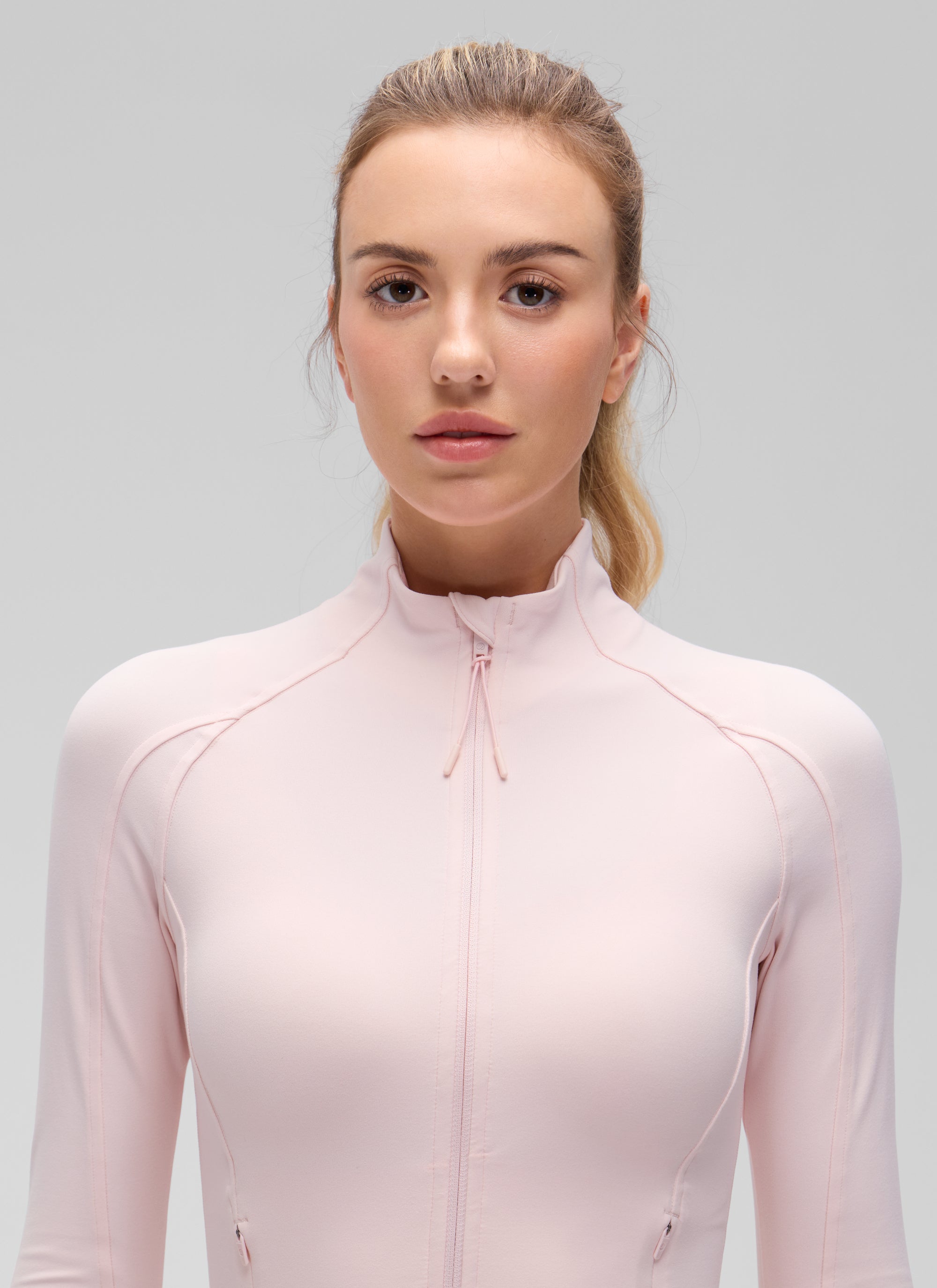 CRZ YOGA Women's Butterluxe Cropped Pocket Outerwear Full Zip Jackets Strawberry Pink